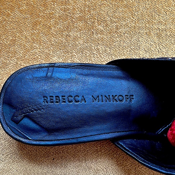 Rebecca Minkoff Chamille Studded Black Leather pointed Toe Slides Mules. 6.5 - Picture 4 of 7